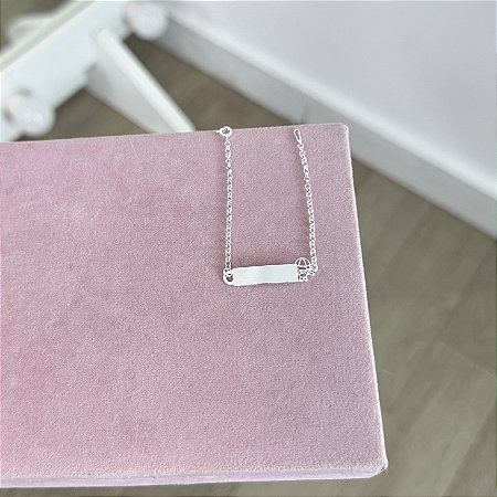 Pulseira Infantil Menino com Plaquinha - Prata 925