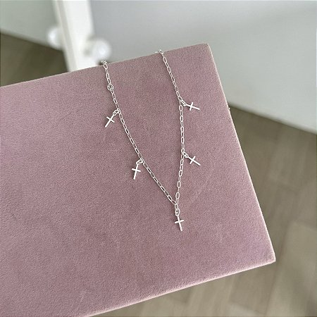 Pulseira 5 Cruzes Penduradas - Prata 925