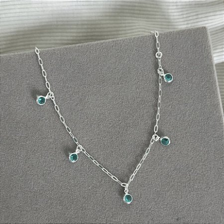 Pulseira Pontos de Luz Verdes - Prata 925