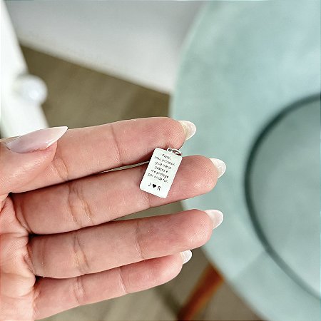 Colar Personalizado Ilustração Retangular Grande - Prata 925