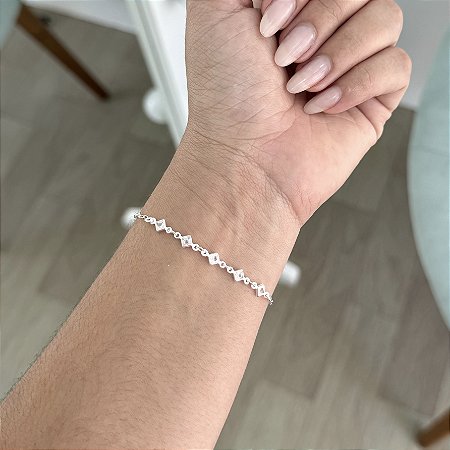 Pulseira Ponto de Luz Losango - Prata 925