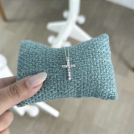 Colar Cruz Ore, Espere e Confie - Prata 925