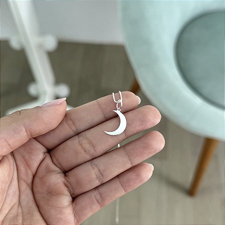 Colar Meia Lua - Prata 925