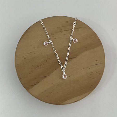 Pulseira Infantil com Zircônias Rosa - Prata 925