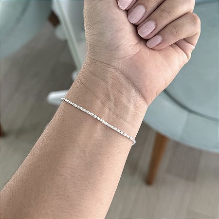 Pulseira Pipoca Diamantada - Prata 925