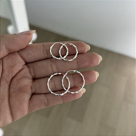 Brinco Argola Fio Torcido - Prata 925