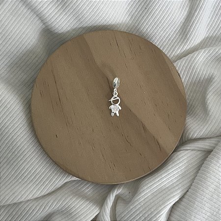 Berloque Menino com Zircônia Cristal - Prata