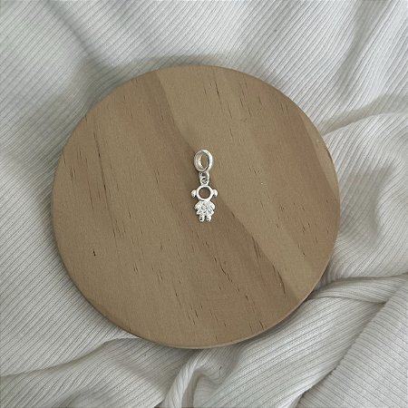 Berloque Menina com Zircônia Cristal - Prata 925