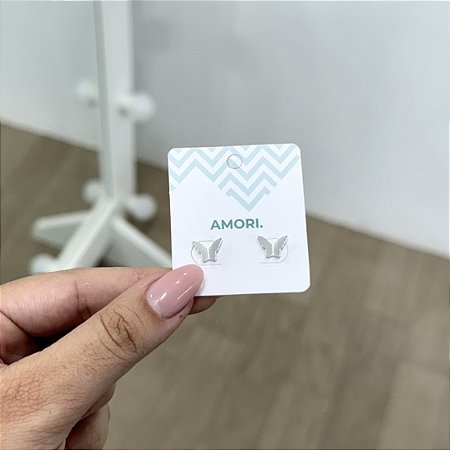 Brinco Borboleta Origami - Prata 925