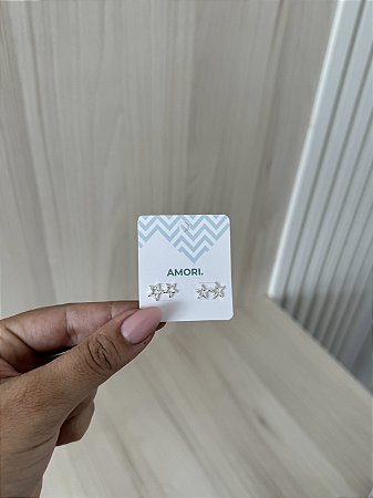 Brinco Duas Estrelas - Prata 925