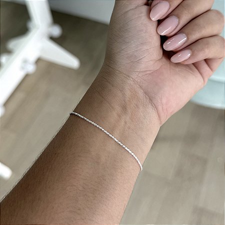 Pulseira Cordão Baiano Fina - Prata 925