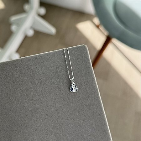 Colar de N. Sra. Aparecida Azul - Prata 925