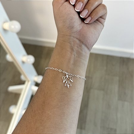 Pulseira Menina Vazada - Prata 925