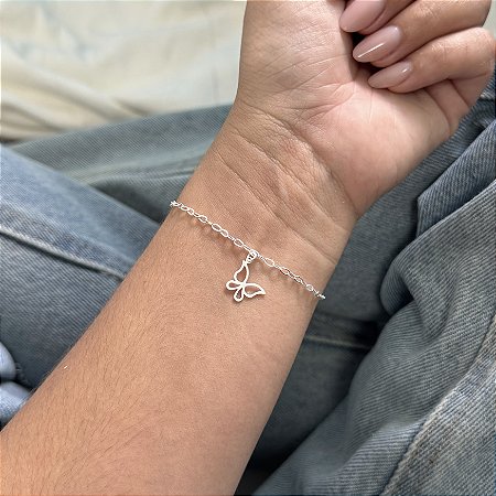 Pulseira Borboleta Vazada - Prata 925
