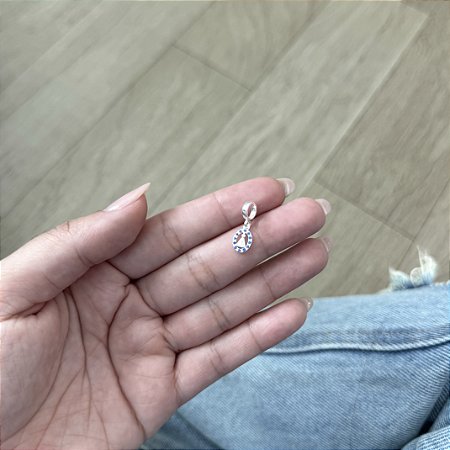 Berloque N. Sra Aparecida Azul - Prata 925