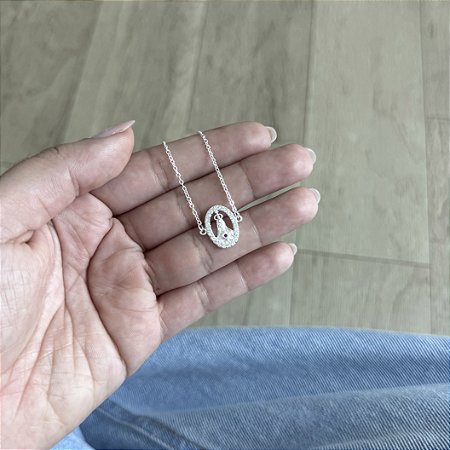 Colar Nossa Senhora de Fátima - Prata 925