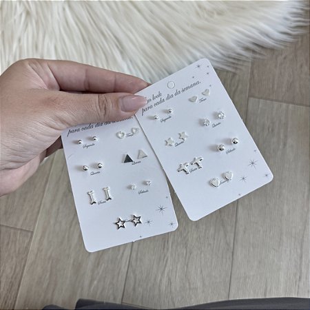 Kit Brincos Semaninha - Prata 925