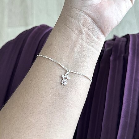 Pulseira Singapura com Menina - Prata 925