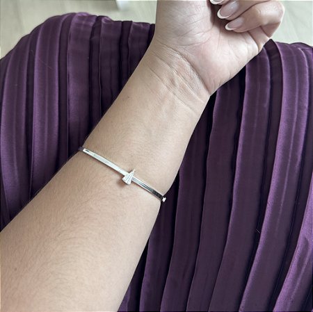 Pulseira Bracelete com N. Sra Aparecida - Prata 925