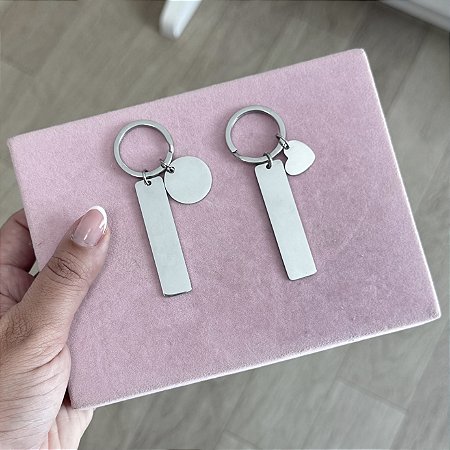 Chaveiro Retangular Personalizado com Nome ou Frase - Aço Inoxidável