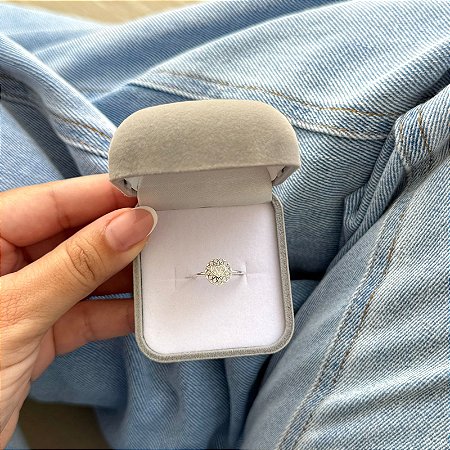 Anel Esfera Trabalhada com Coração - Prata 925