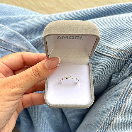 Anel Solitário Clássico - Prata 925