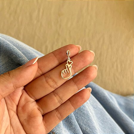 Berloque Coração Coreano - Prata 925