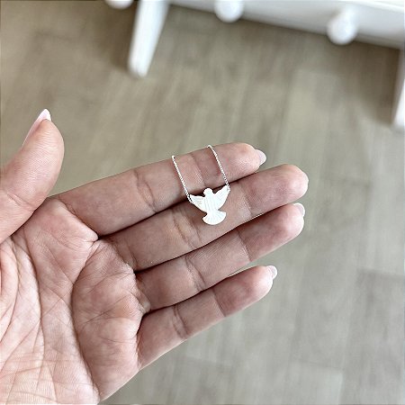 Colar Divino Espiríto Santo em Madrepérola V12 - Prata 925