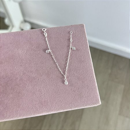 Pulseira Infantil com Pontos de Luz - Prata 925