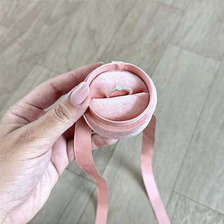 Anel Solitário Cristal Cravejado - Prata 925