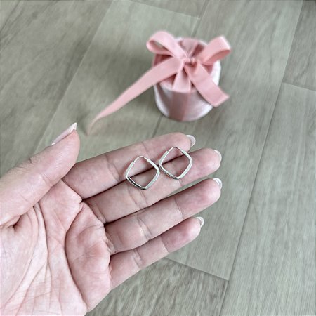 Brinco Argola Losango Pequena - Prata 925