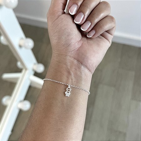 Pulseira Elo Português com Menino - Prata 925