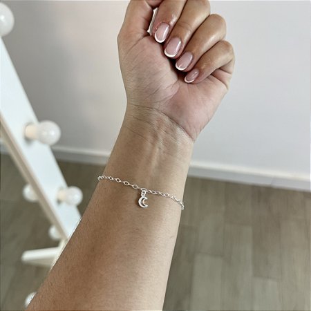 Pulseira Elos com Lua - Prata 925