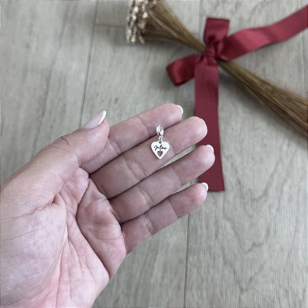 Berloque Coração Mãe - Prata 925