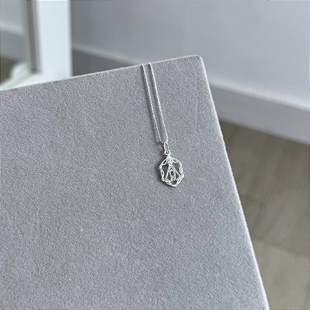 Colar N. Senhora Aparecida Vazada - Prata 925