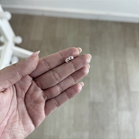 Brinco Piercing Fake Torcido Entrelaçado - Prata 925