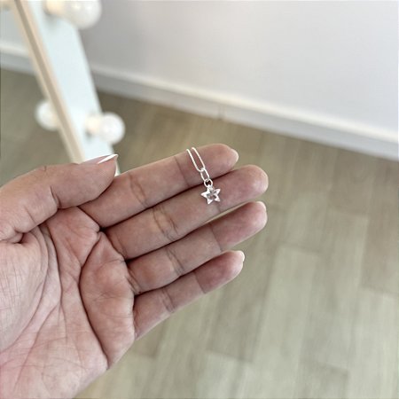 Colar Ponto de Luz Estrela - Prata 925