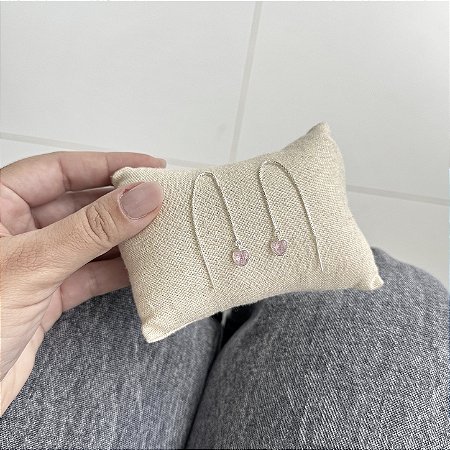 Brinco Coração Ponto de Luz com Veneziana - Prata 925
