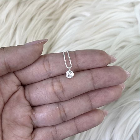 Gargantilha Ponto de Luz Redondo - Prata 925