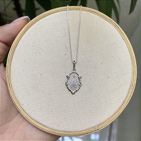 Colar Medalha de Nossa Senhora Aparecida - Prata 925