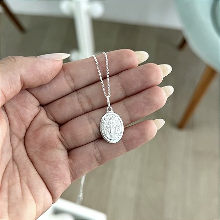 Colar Medalha de Nossa Senhora das Graças - Prata 925