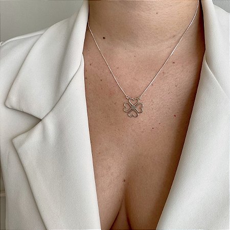 Gargantilha Trevo  - Prata 925