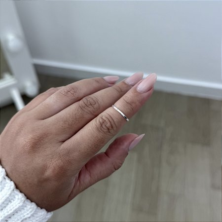 Anel Falange Regulável Liso - Prata 925