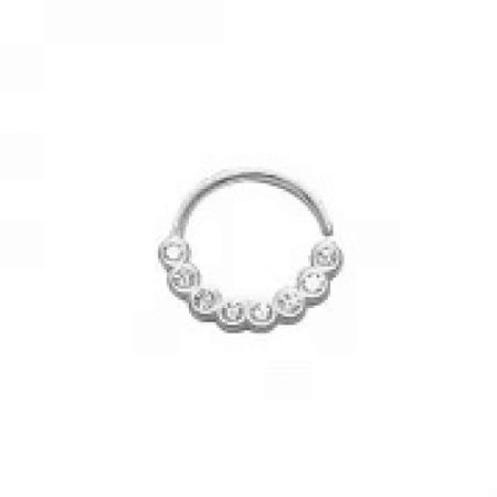 Brinco Piercing 8 Zircônias - Prata 925
