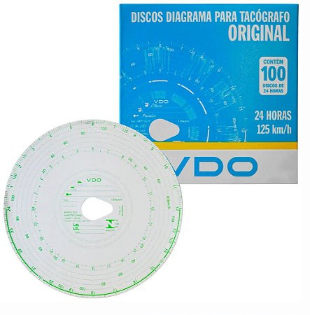 Caixa Disco Para Tacógrafo Semanal Diário 24 Horas 125 Km VDO