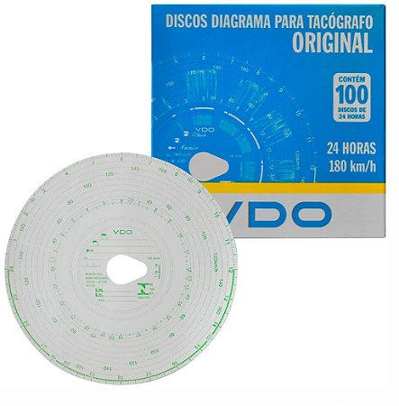 Caixa Disco Para Tacógrafo Semanal Diário 24 Horas 180 Km VDO
