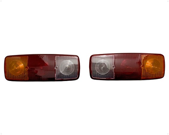 02 Lente Pisca Lanterna Traseira Tricolor MB 1313 1513 2013 até 1988