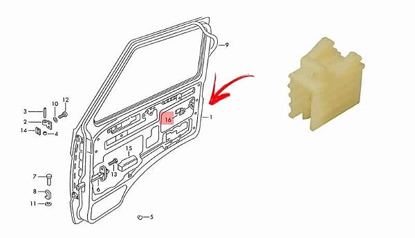 Guia Superior Trilho Vidro Porta Caminhão VW 690 790 13130 14150 2422 8140 8150 8160 18310 17210 24250 24220 2RD837435