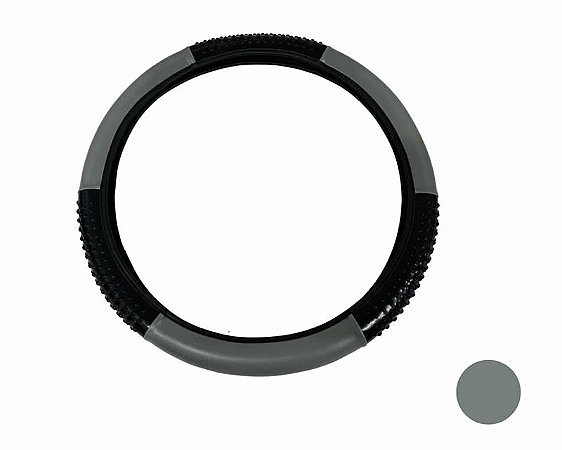 Capa Proteção Volante c/ Massageador Cinza 42cm para caminhão Caminhão MB Sprinter Besta HR Daily