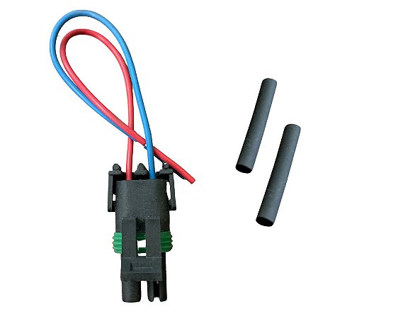 Soquete Conector Plug Com Fio 1,6mm 2 Vias Injeção Femea